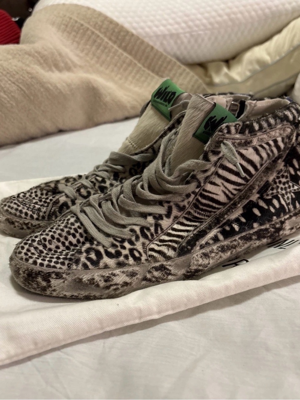 Golden Goose Slide Pony Hair Animal Print Sneakers EU 43 US 10  Limited Edition - Picture 2 of 6